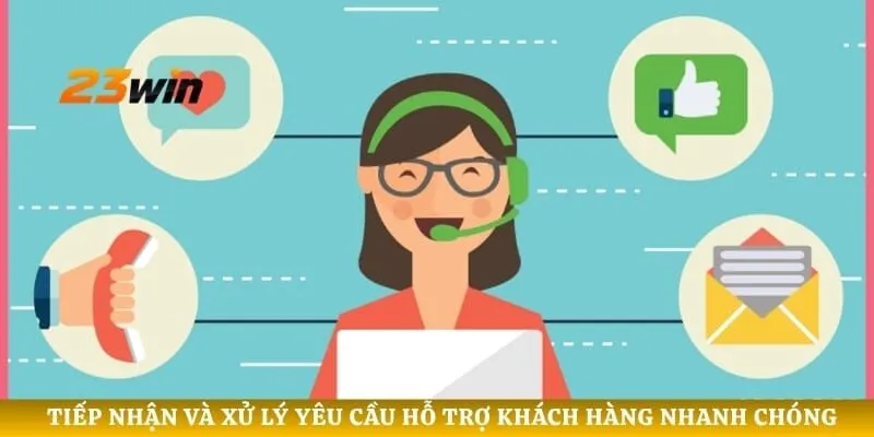 Tiếp nhận và xử lý yêu cầu hỗ trợ khách hàng nhanh chóng 